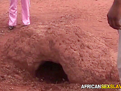 Black ebony african girl dominated in outdoor hardcore fuck