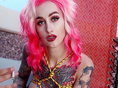 Color-haired Lesbians Masturbate Pussys Sex Toys Near The Pool And Smoking 7 Min With Flame Jade