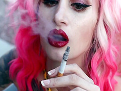 Color-haired Lesbians Masturbate Pussys Sex Toys Near The Pool And Smoking 7 Min With Flame Jade