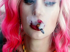 Color-haired Lesbians Masturbate Pussys Sex Toys Near The Pool And Smoking 7 Min With Flame Jade