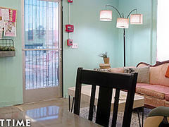 ADULT TIME - Stranger Plays With Sabina Rouge's Pussy While She's Stuck In A Public Cafe!