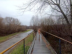 Nake Autumn Walk In The Rain