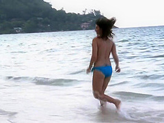 Lina Showing Off Her Boobs At The Beach