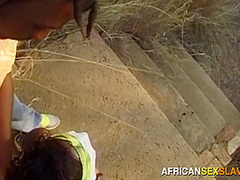 Public outdoor african ebony BDSM hardcore domination