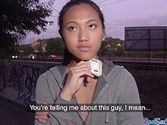 Smallboob Asian beauty pounded for cash before giving head