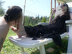 Mistress Bojana In Feet Worship In The Garden
