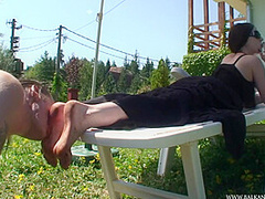 Mistress Bojana In Feet Worship In The Garden