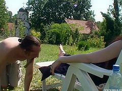 Mistress Bojana In Feet Worship In The Garden