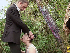 Public disgrace! Nice girl Lucia Love fucked outside like a street whore