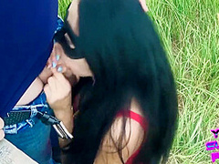 (archived Video) Outdoor Public Blowjob And Cum Swallow