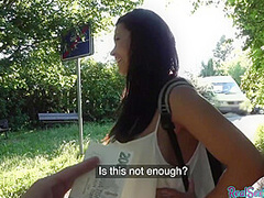 Bigboob european beauty outdoor fucked after giving POV bj