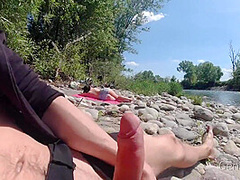 Public Beach Handjob: A Cute Nasty Girl Makes Me Cum