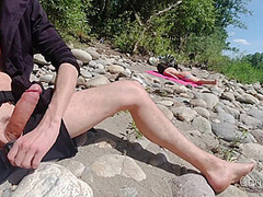 Public Beach Handjob: A Cute Nasty Girl Makes Me Cum