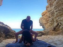 They Truly Make Love At The Beach In A Cave Creating A Rainbow With Their Orgasm