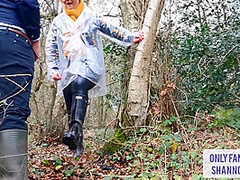 Wellies Girl Sucks And Fucks Dog Walker In The Forest