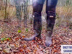 Wellies Girl Sucks And Fucks Dog Walker In The Forest