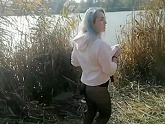 She Wanted Quick Sex By The River Ass Plug And Facial
