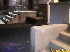 Party Blonde Girl Blowjob and Fucking Backyard