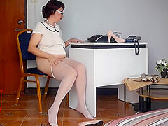 Secretary At Office. Undressing Employee. Cam 1