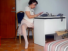 Secretary At Office. Undressing Employee. Cam 1