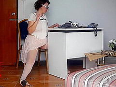 Secretary At Office. Undressing Employee. Cam 1