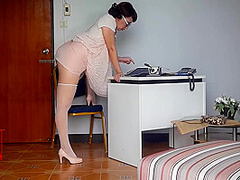 Secretary At Office. Undressing Employee. Cam 1