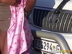 Captured this submissive black whore outdoors fuck her on the spot