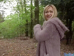 Pulled eurobabe sucks POV before outdoor fucked from behind