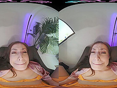 Sexy brunette wakes up horny and wants you to fuck her in virtual reality