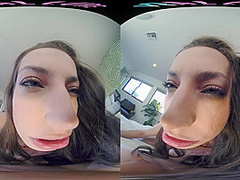 Sexy brunette wakes up horny and wants you to fuck her in virtual reality