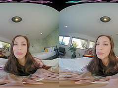 Sexy brunette wakes up horny and wants you to fuck her in virtual reality