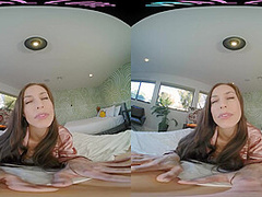 Sexy brunette wakes up horny and wants you to fuck her in virtual reality