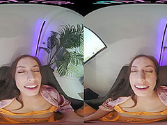 Sexy brunette wakes up horny and wants you to fuck her in virtual reality