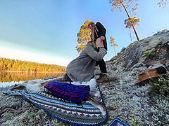 Sex On A Reindeer Skin Next To A Forest Lake