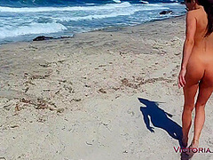 Hot Slim Girl On The Beach