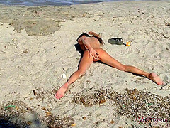 Hot Slim Girl On The Beach