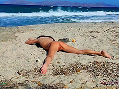 Hot Slim Girl On The Beach