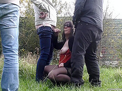 Fucked and creampied by random strangers at the cruising area