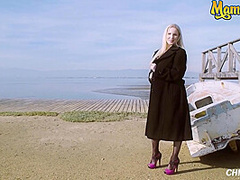 Georgie Lyall In Big Tits British Babe Fucks Lucky Guy At The Beach