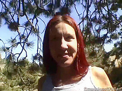 Cheating GF gives handie with baldys cock