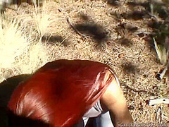 Cheating GF gives handie with baldys cock