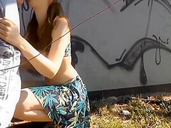 Taken And Fucked In The Street, Young College Slut!