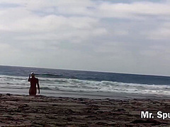 She Gives An Amazing Blow Job On A Public Nude Beach As People Walk By