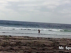 She Gives An Amazing Blow Job On A Public Nude Beach As People Walk By