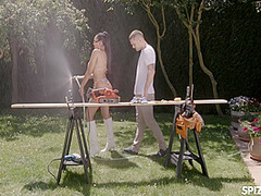 Katrina Moreno In Busty Bombshell Gets Dicked Down After Handling Hardwood