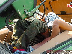 German blonde girl next door teen fuck at a farm