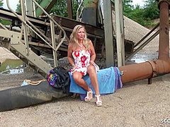 Young Guy Caught Big Tits German Mature And Fuck Her Outside