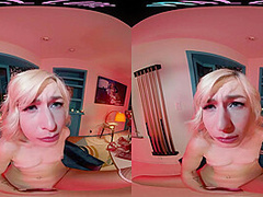 Your gorgeous blonde girlfriend thanks you for her Valentine's Day gifts in VR
