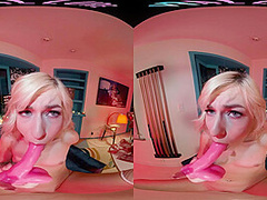 Your gorgeous blonde girlfriend thanks you for her Valentine's Day gifts in VR