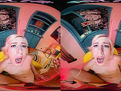 Your gorgeous blonde girlfriend thanks you for her Valentine's Day gifts in VR